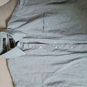 Men's short sleeved button down shirt.